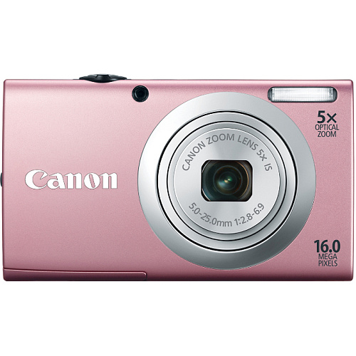 Компактная фотокамера Canon PowerShot A2400 Pink (16Mpix, 5x zoom, 2.7"LCD, SD/SDHC/MMC)