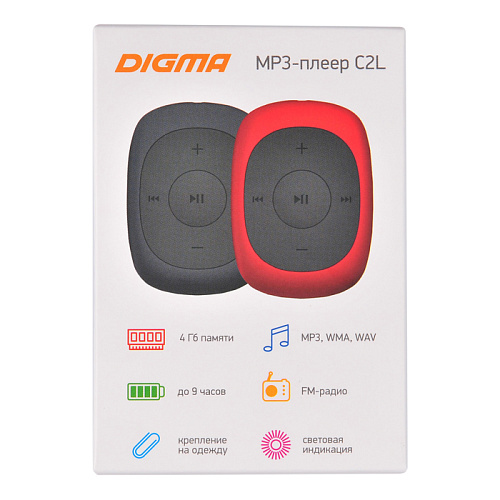 MP3-плеер Digma C2L 4Гб, серый