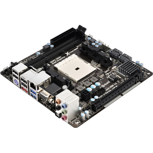 Материнская плата ASRock FM2A75M-ITX FM2, AMD A75, 2xDDR3, 1xPCI-E16x, 4xSATA3, 4xUSB3.0, 1xeSATA, Raid, GLan Mini-ITX 
