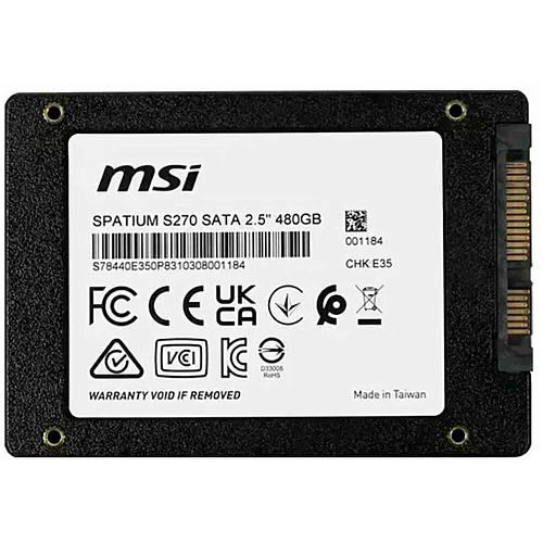 Внутренний SSD-накопитель 480Gb MSI S78-440E350-P83 SATA3 2.5" Spatium S270