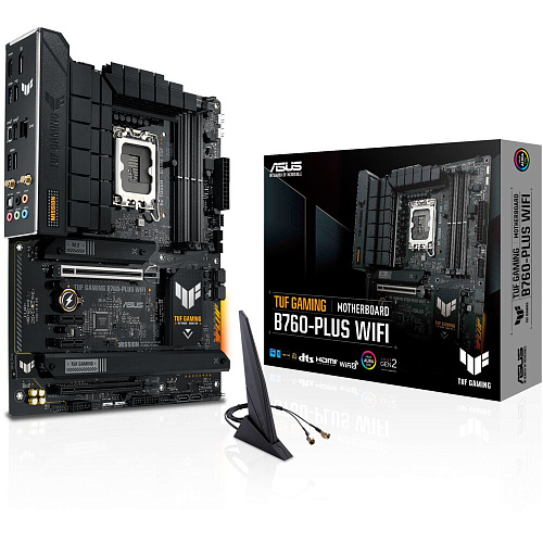 Материнская плата ASUS TUF Gaming B760-Plus WiFi B760 Socket-1700 4xDDR5, 4xSATA3, RAID, 3xM.2, 2xPCI-E16x, 4xUSB3.2, 1xUSB3.2 Type C, DP, HDMI, 2.5Glan, ATX