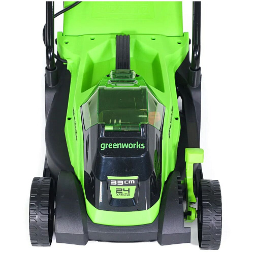 Аккумуляторная газонокосилка Greenworks 24В VT 33см GD24LM33K2 (1хАКБ 2Ач и ЗУ) 2516107UA