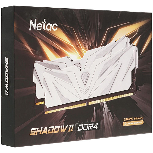 Модуль памяти DIMM 16Gb 2х8Gb DDR4 PC25600 3200MHz Netac Shadow II White (NTSWD4P32DP-16W)