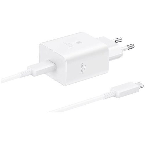 Сетевое зарядное устройство Samsung EP-T4511 45W Type C+ cable, белое