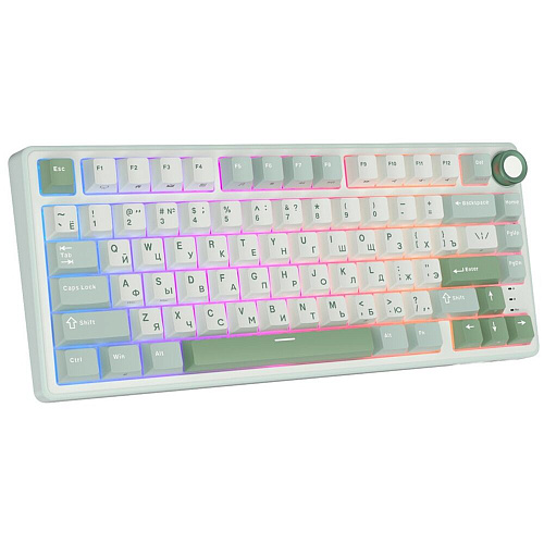 Клавиатура Royal Kludge R75 (RK Silver Switch) RGB (русская раскладка) Sky Cyan