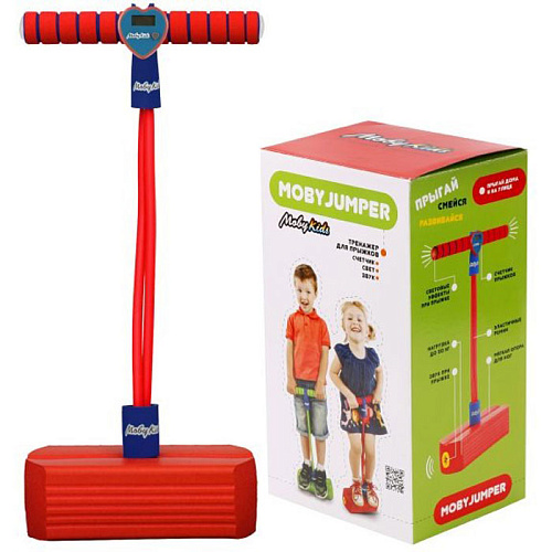 Джампер Moby-Jumper Moby Kids Тренажер для прыжков со счетчиком, светом и звуком красный 68559
