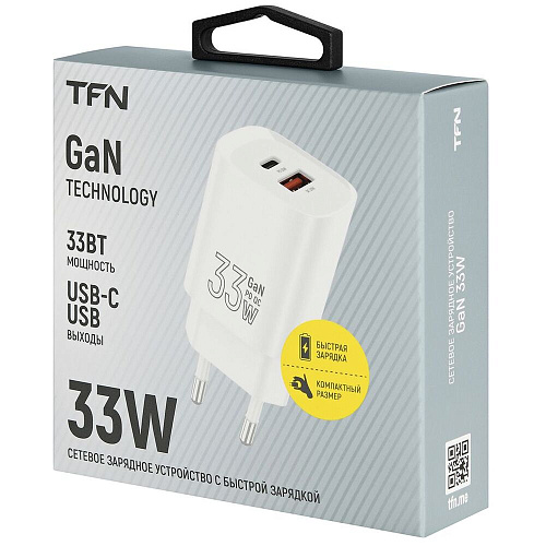 Сетевое зарядное устройство TFN TFN-WC-33-2105-WH 33W USB A + Type-C белое