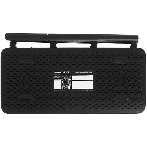 Беспроводной маршрутизатор Mercusys MR27BE, Wi-Fi 7 802.11be 3568Мбит/с, 2.4+5ГГц, 3xGLAN, 1xGWAN чёрный