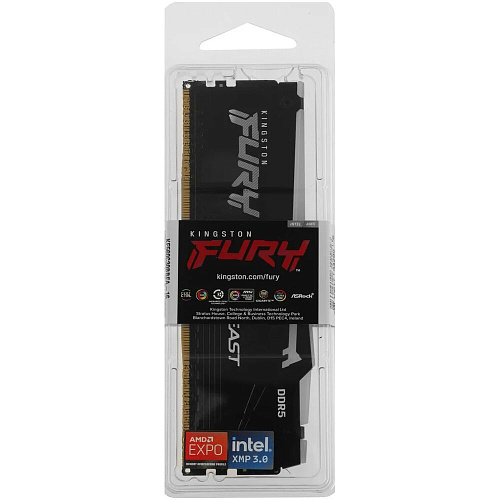 Модуль памяти DIMM 16Gb DDR5 PC48000 6000MHz Kingston Fury Beast RGB Black EXPO (KF560C30BBEA-16)