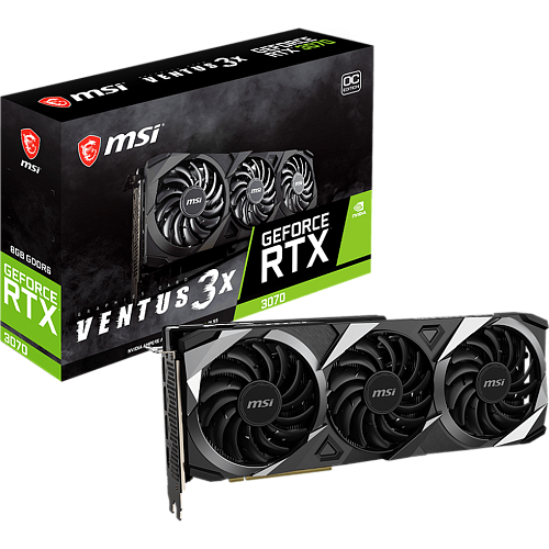 Видеокарта MSI GeForce RTX 3070 8192Mb, Ventus 3X OC RU LHR (RTX 3070 Ventus 3X OC RU) 1xHDMI, 3xDP, Ret