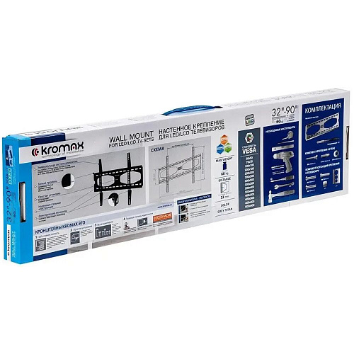 Кронштейн фиксированный Kromax STAR-11 32-90' до 60кг Vesa до 600x400