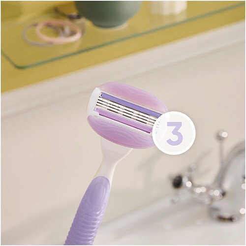 Gillette Venus Подарочный набор (Gillette Venus Станок Comfortglide с 3 сменными каcсетами + Подставка)