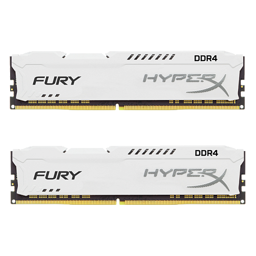 Модуль памяти DIMM 16Gb 2х8Gb DDR4 PC19200 2400MHz Kingston HyperX Fury White Series (HX424C15FW2K2/16) 