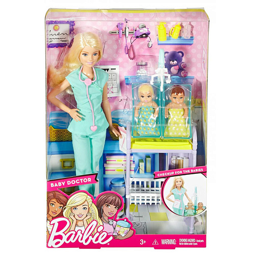 Кукла Mattel Barbie из серии "Кем быть?" DHB63 Врач педиатр