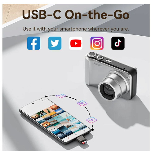 Card Reader Vention CLMH0 USB Type C MicroSD Серый