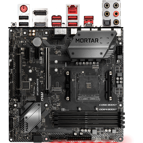 Материнская плата MSI B450M Mortar Max B450 Socket AM4 4xDDR4, 4xSATA3, RAID, 2xM.2, 2xPCI-E16x, 5xUSB3.1, 1xUSB3.1 Type C, DP, HDMI, Glan, mATX