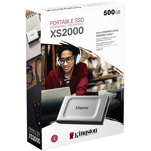 Внешний SSD-накопитель 500Gb Kingston SXS2000/500G (SSD) USB 3.2 черный