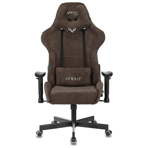 Кресло для геймера Zombie VIKING KNIGHT Fabric темно-коричневый Light-10 с подголов. крестов. металл
