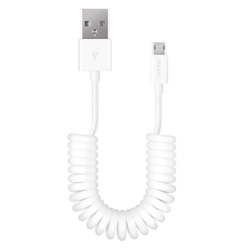 Кабель USB-MicroUSB 2.0m белый Deppa (72227) витой