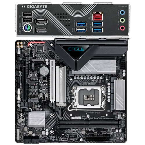 Материнская плата Gigabyte B860M Eagle B860 Soc-1851 2xDDR5, 4xSATA3, RAID, 2хM.2, 2xPCI-E16x, 3xUSB3.2, DP, HDMI, 2.5Glan, mATX