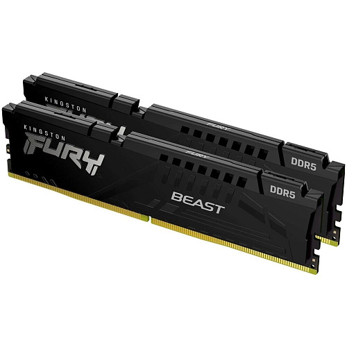 Модуль памяти DIMM 32Gb 2х16Gb DDR5 PC51200 6400MHz Kingston Fury Beast Black XMP (KF564C32BBK2-32)