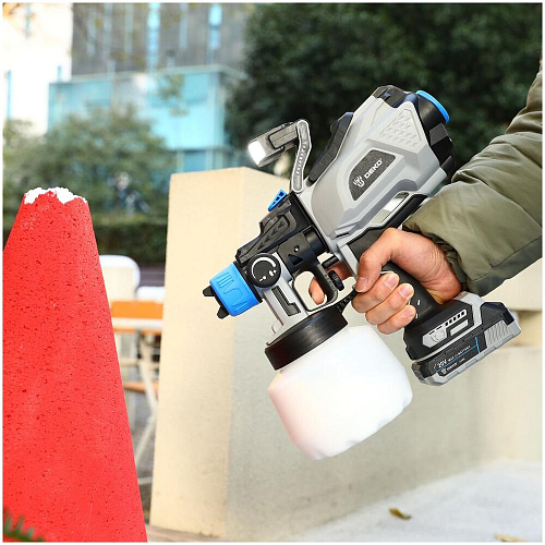 Аккумуляторный краскопульт Deko SG20DK PRO, 20В, 1200 мл, 2x3.0Ач 083-1136