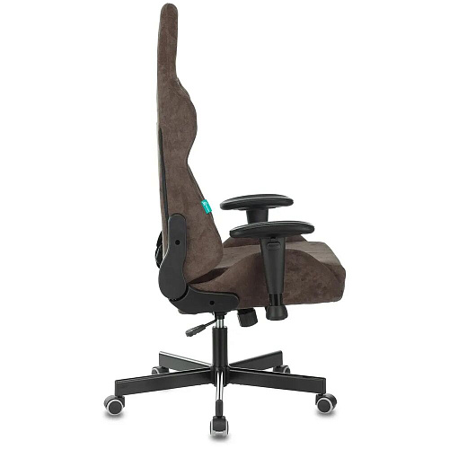 Кресло для геймера Zombie VIKING KNIGHT Fabric темно-коричневый Light-10 с подголов. крестов. металл