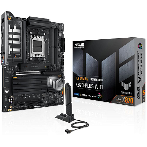Материнская плата ASUS TUF Gaming X870-Plus WiFi X870 Socket AM5 4xDDR5, 2xSATA3, RAID, 4xM.2, 2xPCI-E16x, 7xUSB3.2, 2xUSB3.2 Type C, DP, HDMI, WiFi, 2,5Glan, ATX