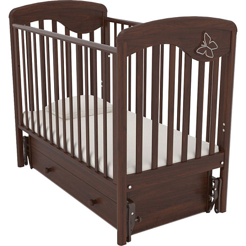 Детская кроватка Гандылян К-2002-24м "Джулия" (Бабочка) (маятник универсальный) орех