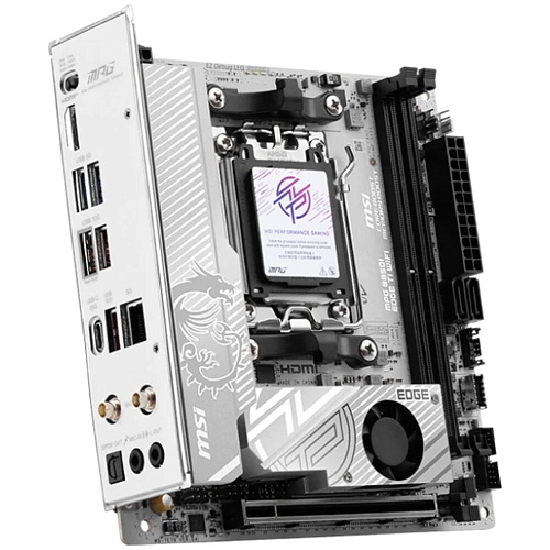 Материнская плата MSI MPG B850I Edge Ti WiFi Socket-AM5 AMD B850 2xDDR5, 2xSATA3, RAID, 2xM.2, 1xPCI-E16x, 5xUSB3.2, 1xUSB3.2 Type C, HDMI, WiFi, 5Glan, mini-ITX Ret