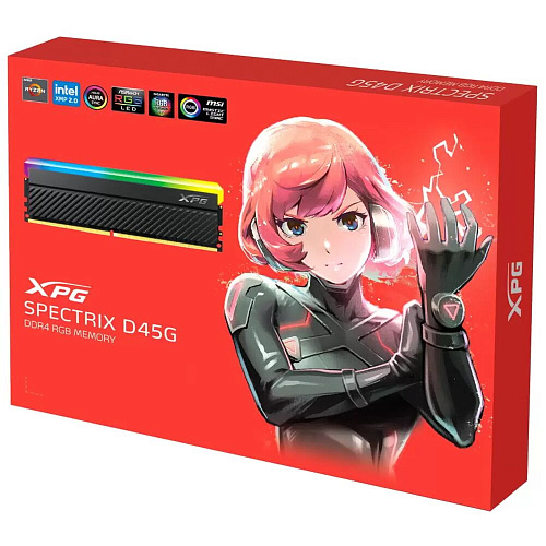 Модуль памяти DIMM 64Gb 2х32Gb DDR4 PC28800 3600MHz ADATA XPG Spectrix D45G RGB Black (AX4U360032G18I-DCBKD45G)