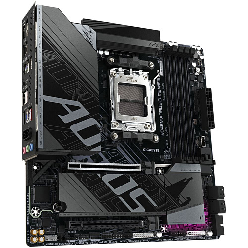 Материнская плата Gigabyte B840M AORUS Elite WiFi6E Socket-AM5 AMD B840 4xDDR5, 4xSATA3, RAID, 2xM.2, 2xPCI-E16x, 3xUSB3.2, 1xUSB3.2 Type C, DP, HDMI, WiFi Glan mATX