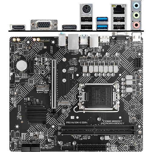 Материнская плата MSI Pro H610M-G DDR4 H610 Socket-1700 2xDDR4, 4xSATA3, 1xM.2, 1xPCI-E16x, 2xUSB3.2, D-Sub, DP, HDMI, Glan, mATX