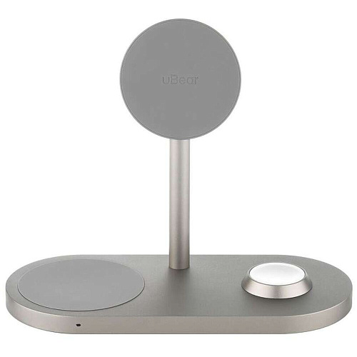 Беспроводная зарядная панель 3 в 1 Для IPhone, Apple Watch, Airpods uBear Stage Pro 30W Titan УЦЕНКА