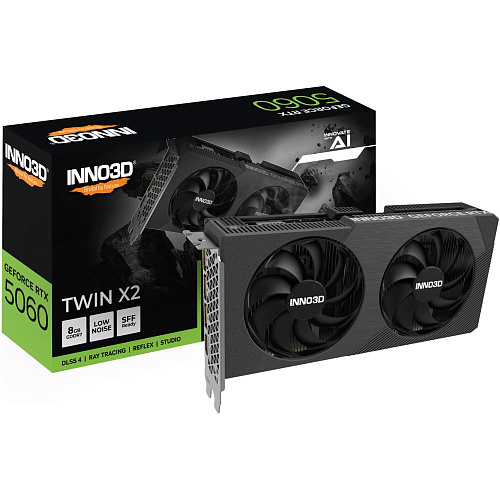 Видеокарта Inno3D GeForce RTX 5060 8192Mb, Twin X2 8G (N50602-08D7-195071N) 1xHDMI, 3xDP, Ret