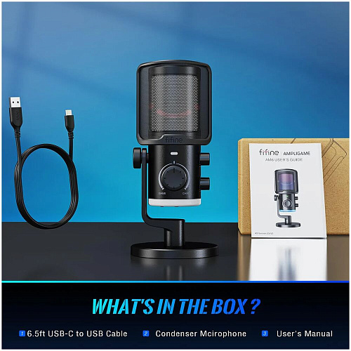 Микрофон  Fifine AmpliGame AM6 USB Black