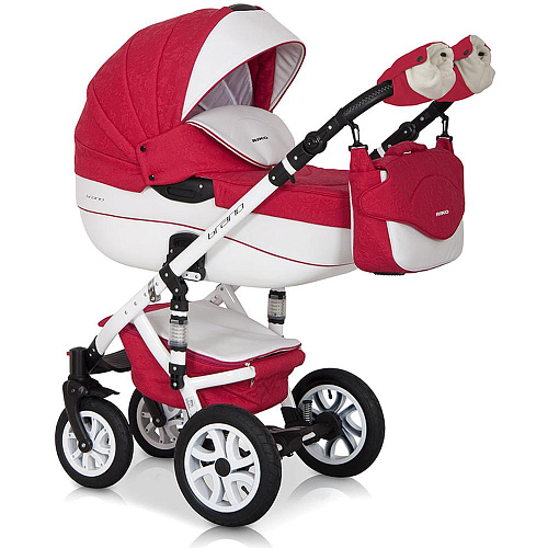 Коляска 2 в 1 Riko Bruno Ecco 20 красный-белый