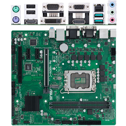 Материнская плата ASUS Pro H610M-C-CSM H610 Socket-1700 2xDDR5, 4xSATA3, 1xM.2, 1xPCI-E16x, 2xUSB3.2, D-Sub, DVI-D, DP, HDMI, Glan, mATX