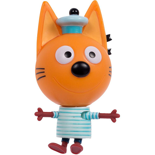 Фигурка пластиковая 1toy Три кота Коржик 7,6 см., подвижные ножки и ручки, с аксессуаром, на блистере