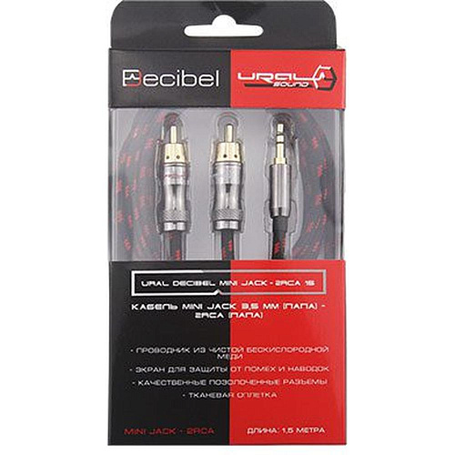 Кабель Mini Jack (3,5мм) – 2RCA Ural Decibel Mini Jack 1,5 м