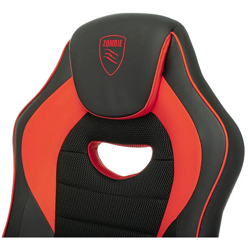 Кресло для геймера Zombie GAME 16 черный/красный эко.кожа/ткань крестов. пластик