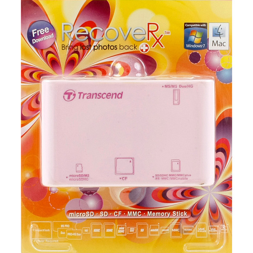 Card Reader Transcend All in 1 Multi Rose USB 2.0 SDHC (TS-RDP8R) Розовый
