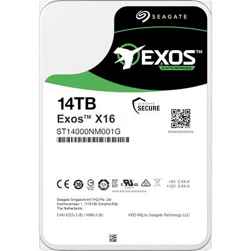 Внутренний жесткий диск 3,5" 14Tb Seagate (ST14000NM001G) 256Mb 7200rpm SATA3 Exos X16