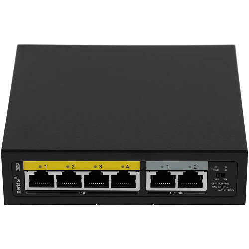 Коммутатор Netis P106C (L2) 6x100Мбит/с 4PoE+60W неуправляемый