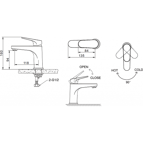 Смеситель для раковины Bravat Eler F1191238CP-RUS
