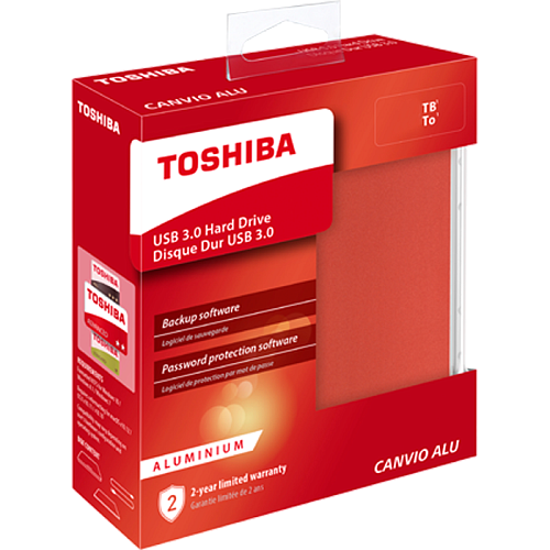 Внешний жесткий диск 2.5" 1Tb Toshiba HDTH310ER3AB USB3.0 Canvio ALU 3S Красный