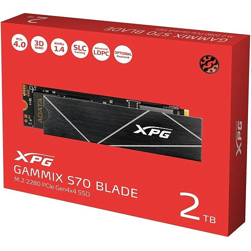Внутренний SSD-накопитель 2000Gb A-Data Gammix S70 Blade AGAMMIXS70B-2T-CS M.2 2280 PCIe NVMe 4.0 x4