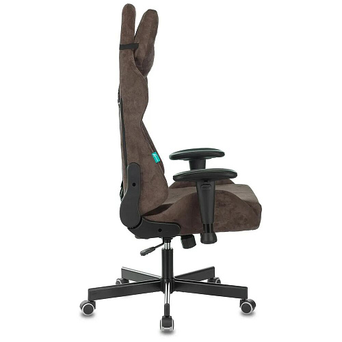Кресло для геймера Zombie VIKING KNIGHT Fabric темно-коричневый Light-10 с подголов. крестов. металл
