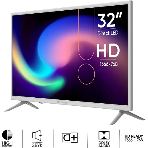 Телевизор 32" Topdevice TDTV32BN04H_WE (HD 1366x768) белый