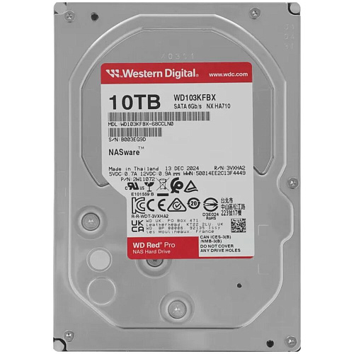 Внутренний жесткий диск 3,5" 10Tb Western Digital (WD103KFBX) 512Mb 7200rpm SATA3 Red Pro NAS